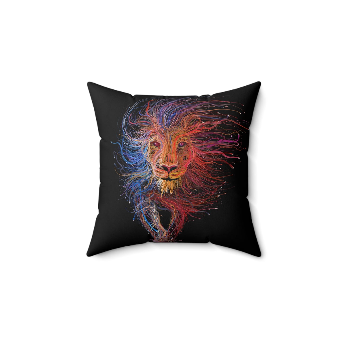 Vibrant Lion Art Throw Pillow