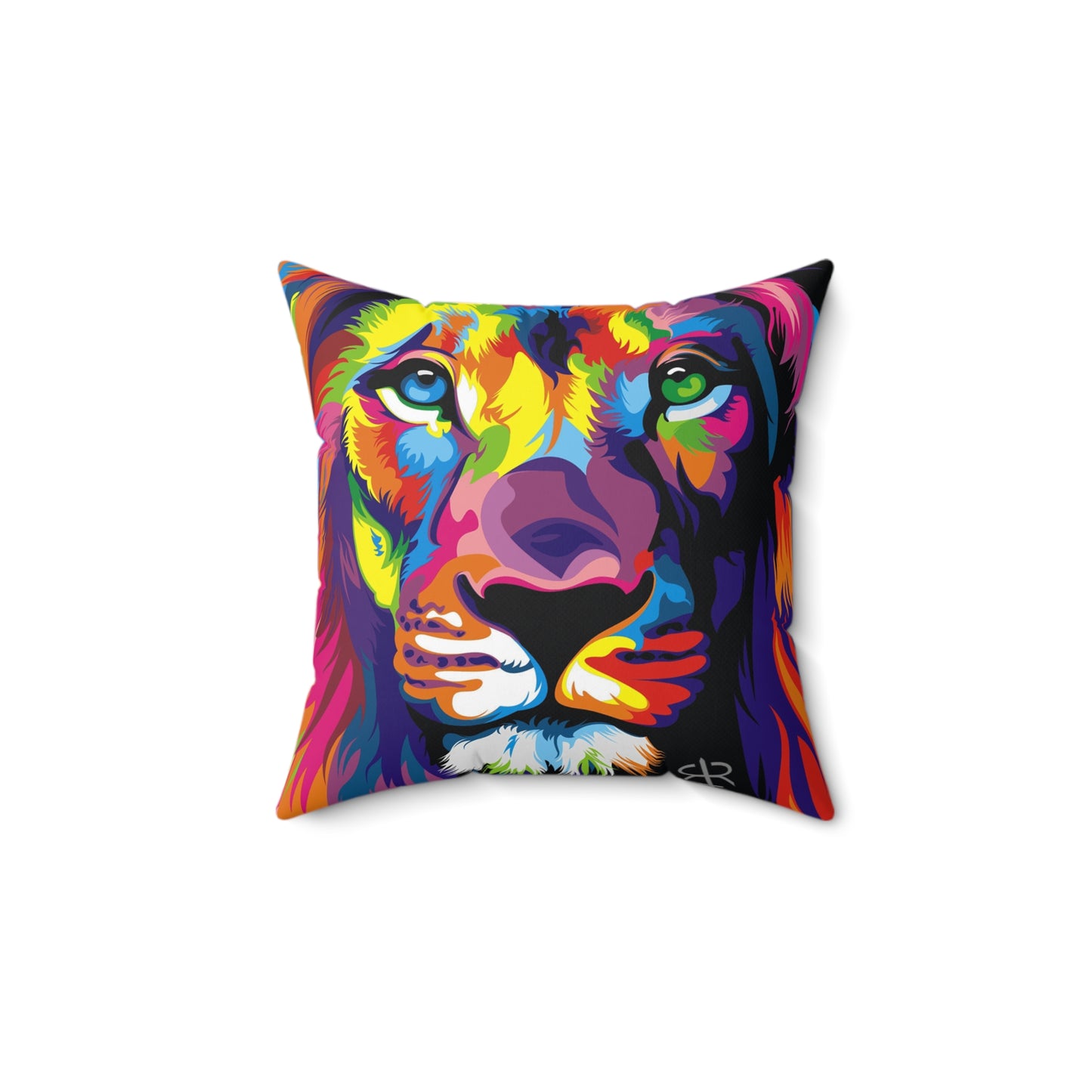 Bold Color Splash Lion Pillow