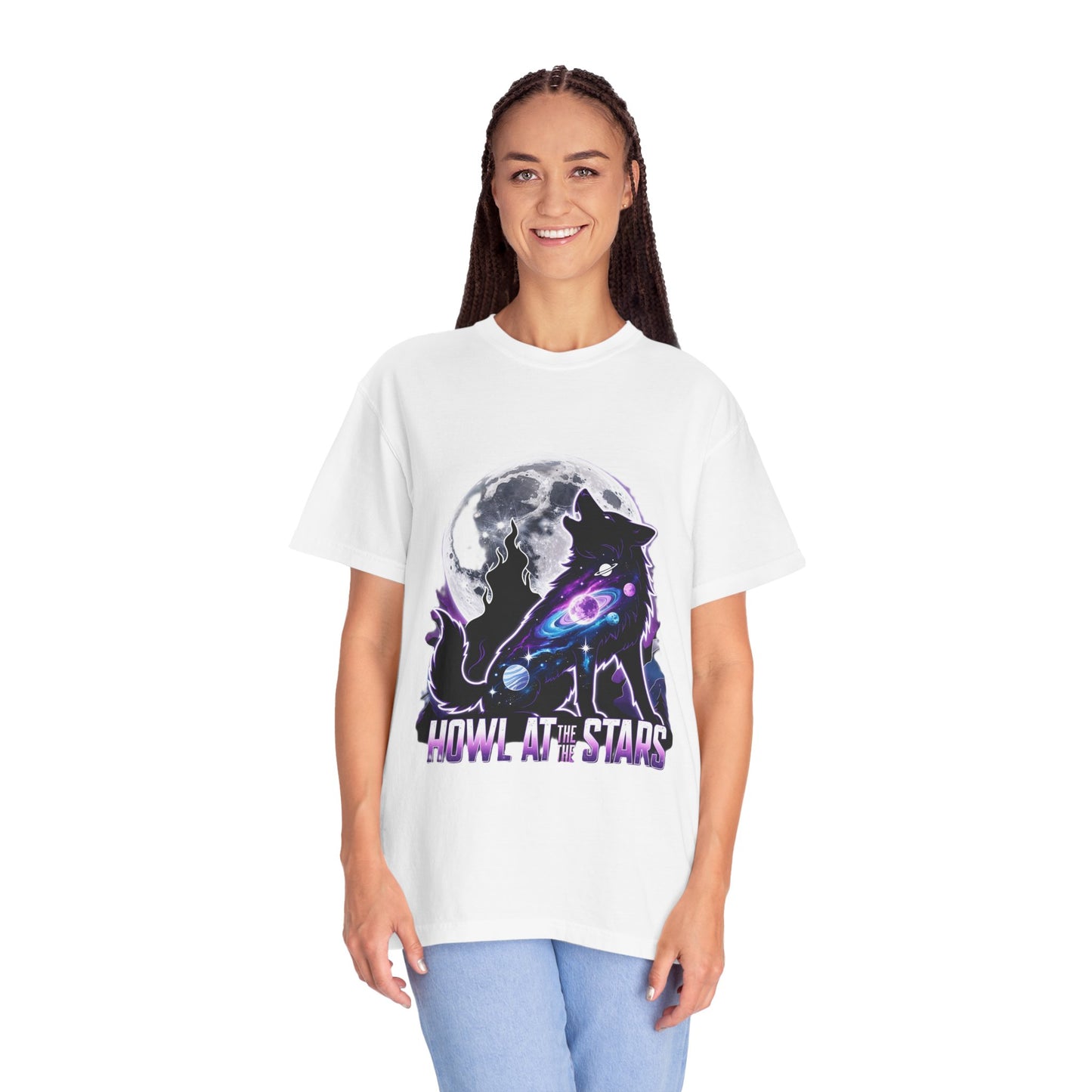 Cosmic Wolf T-shirt - Howl at the Stars - Unisex